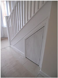 Custom made staircase & storage cupboard by Norwich Carpentry